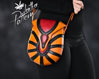 Leather purse pattern PDF - The Nefertiti bag - by LeatherHubPatterns