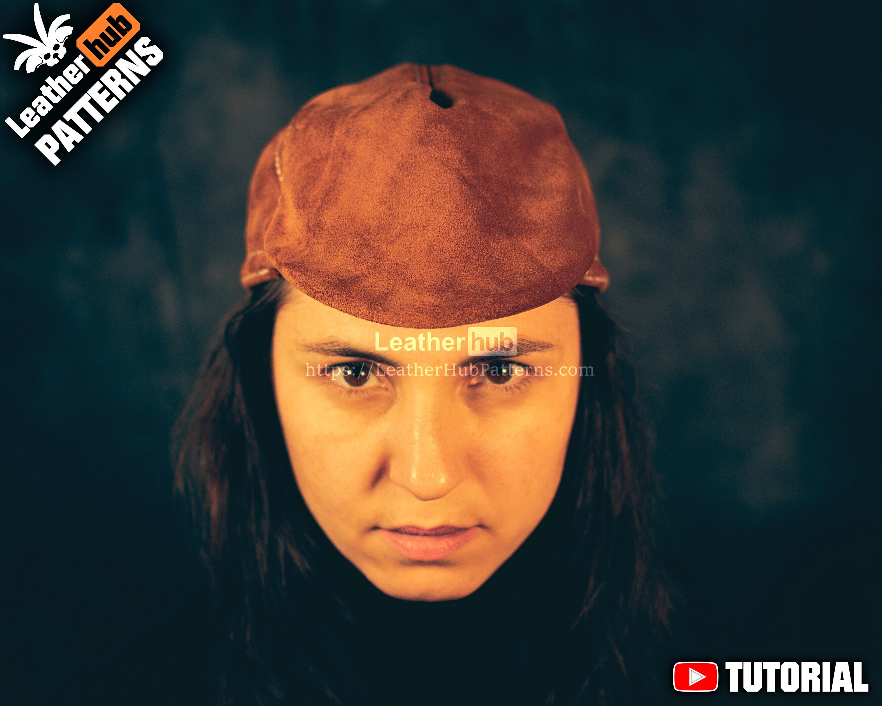 Flat cap leather pattern PDF by Leatherhub