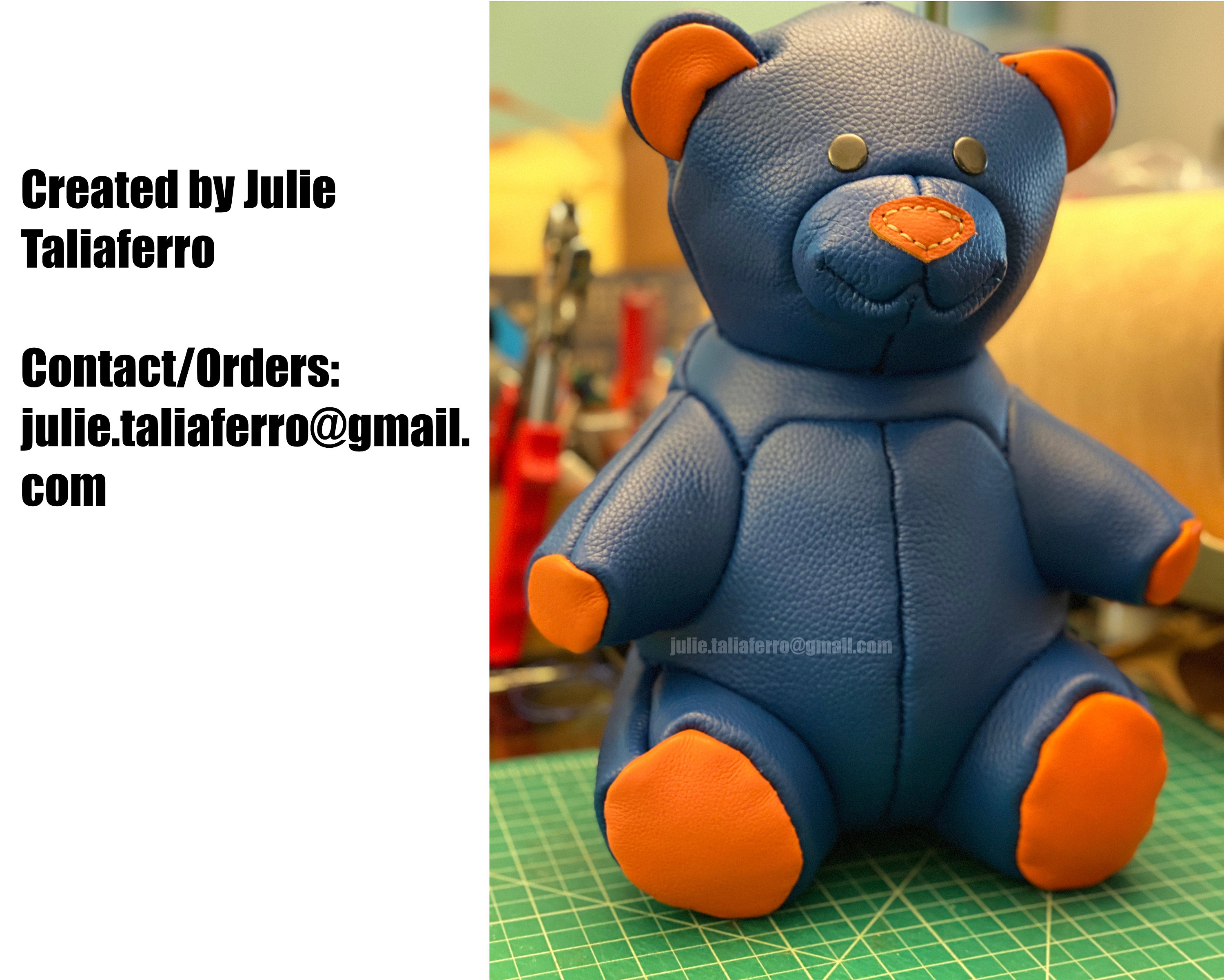 Teddy bear leather pattern PDF - by LeatherHubPatterns