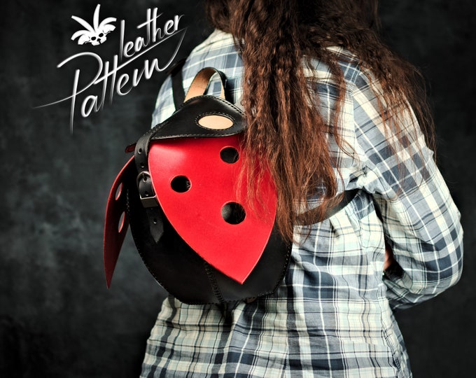 Leather backpack pattern PDF - The Ladybug - by LeatherHubPatterns