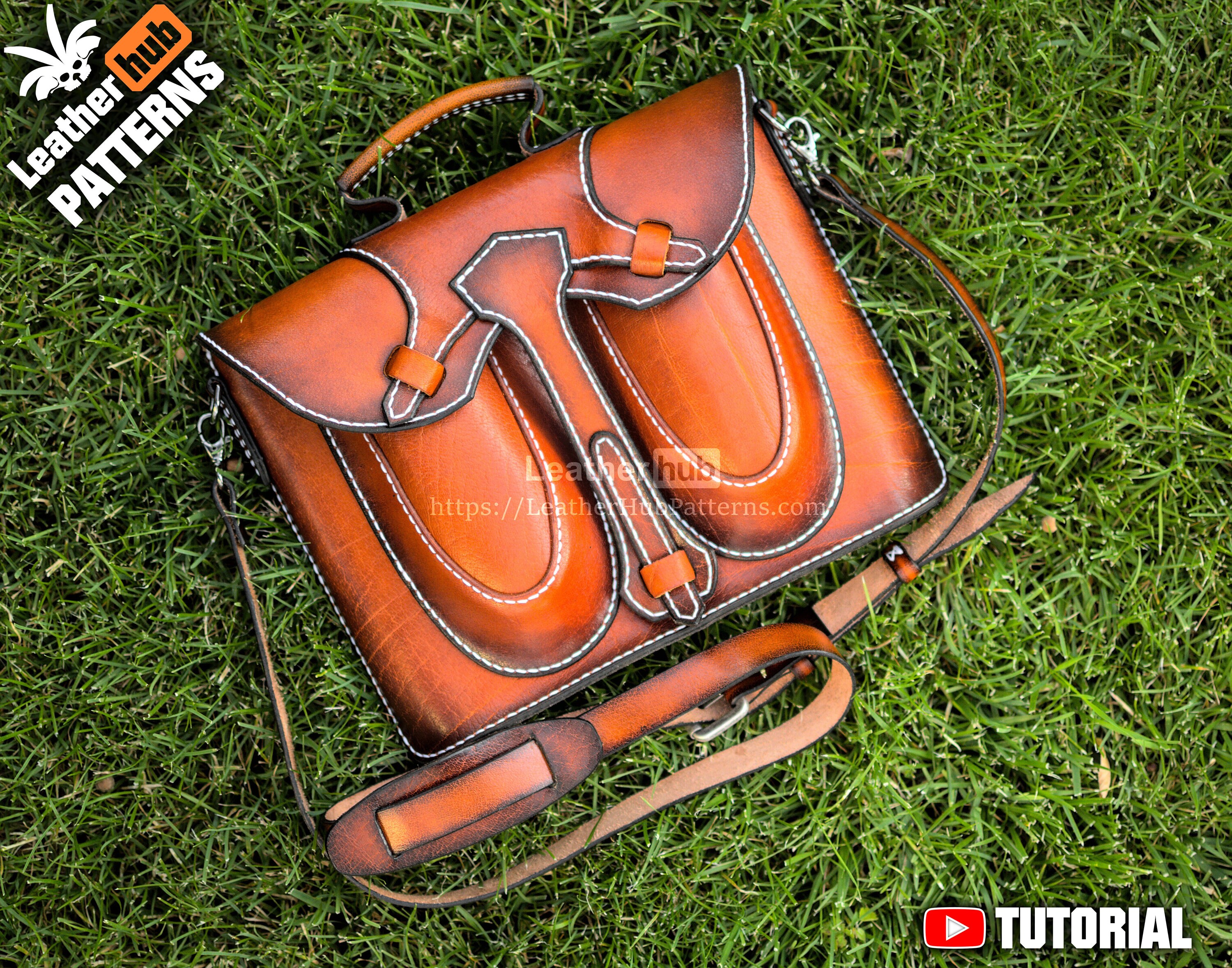 Leather briefcase pattern PDF for 13 Inch Macs by Leatherhub