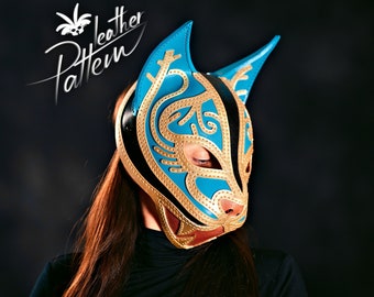 Cat mask leather pattern PDF - The Bastet ceremonial mask - by LeatherHubPatterns