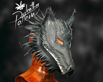 Werewolf mask leather pattern PDF - The Lycanthrope - by LeatherHubPatterns