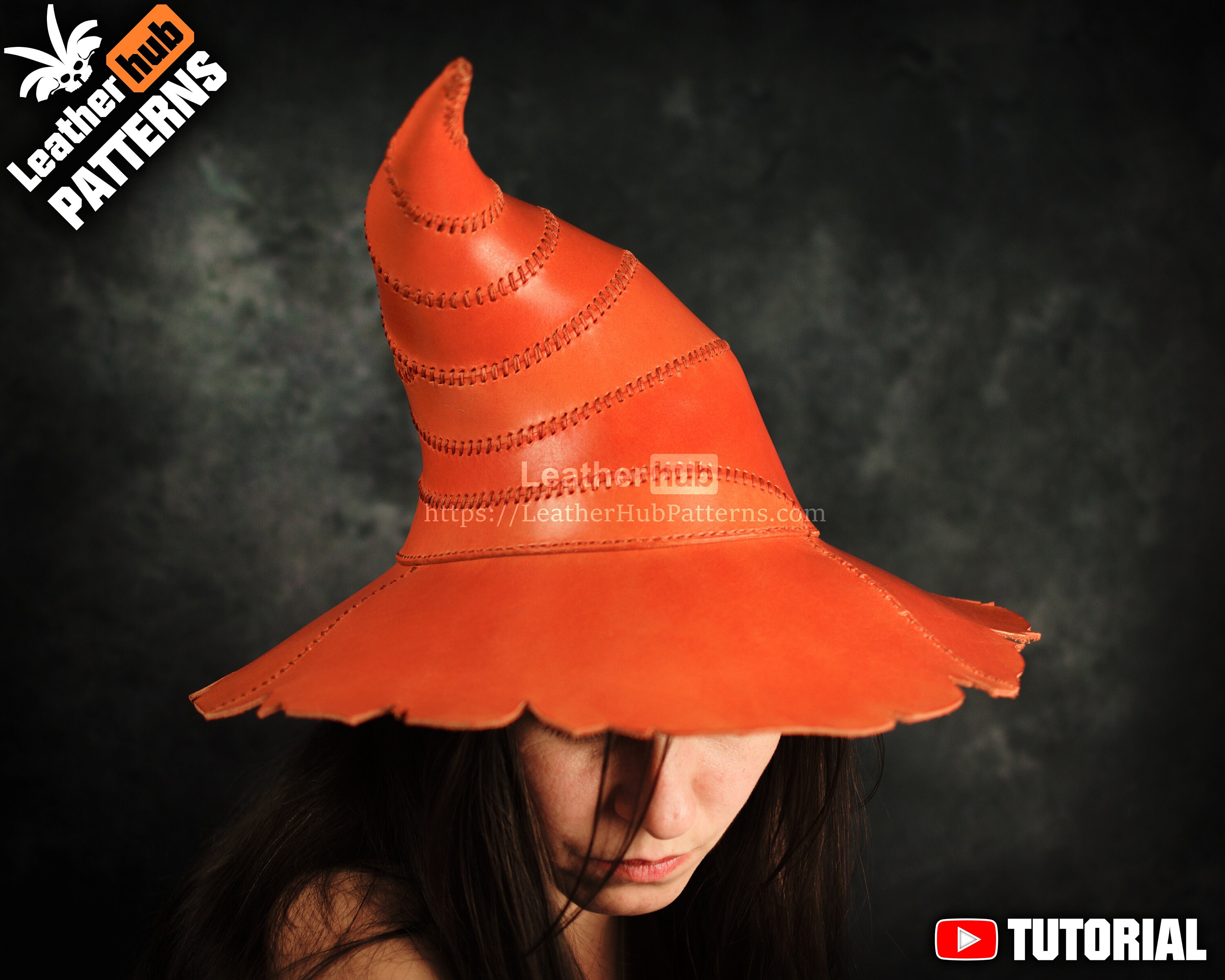 Wizard hat leather pattern PDF - by Leatherhub