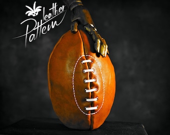 Football ball dopp bag leather pattern PDF - by LeatherHubPatterns