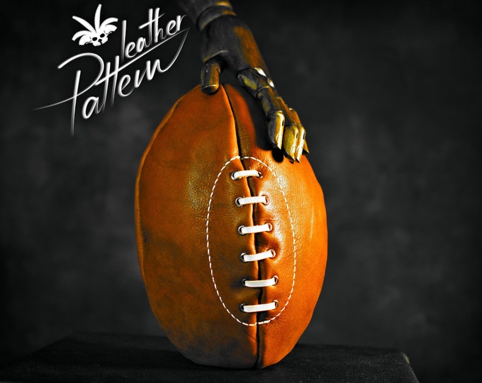 Football ball dopp bag leather pattern PDF - by LeatherHubPatterns