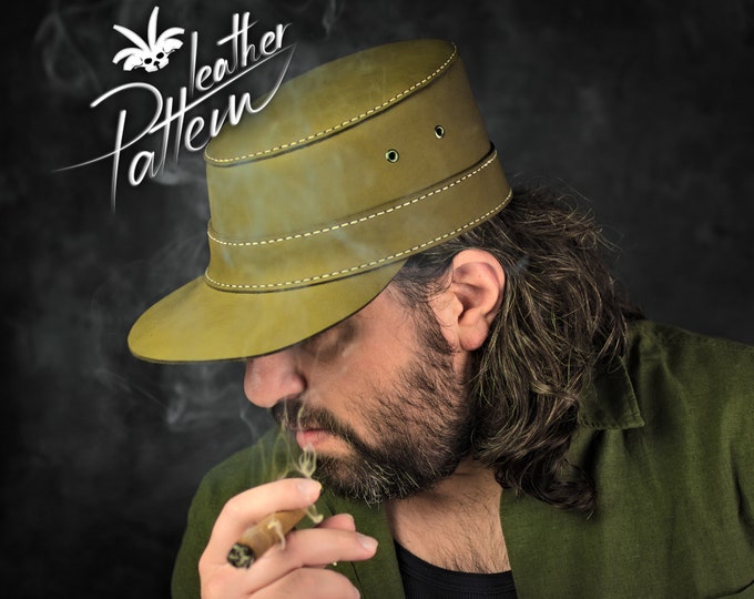 Leather patrol cap pattern PDF - The Ridgeway cap - by LeatherHubPatterns