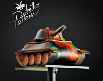 Toy war tank leather pattern PDF - by LeatherHubPatterns