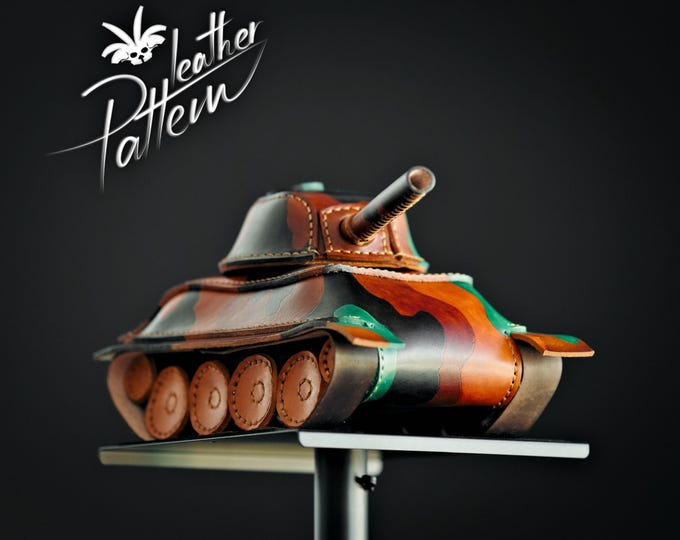 Toy war tank leather pattern PDF - by LeatherHubPatterns