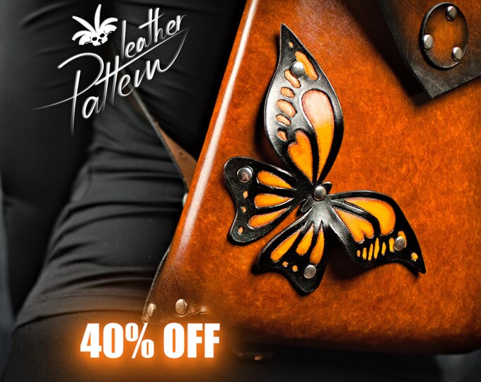 Leather backpack pattern PDF - The Butterfly - by LeatherHubPatterns
