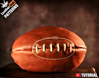 Football ball dopp bag leather pattern PDF - by Leatherhub