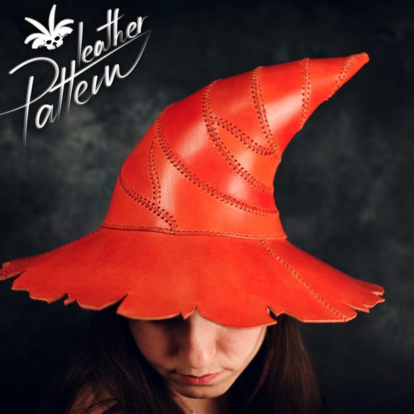 Patron en cuir de chapeau de sorcier PDF - par LeatherHubPatterns