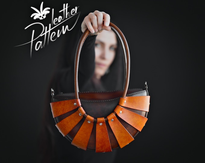 Leather purse pattern PDF - The Ophelia purse - by LeatherHubPatterns