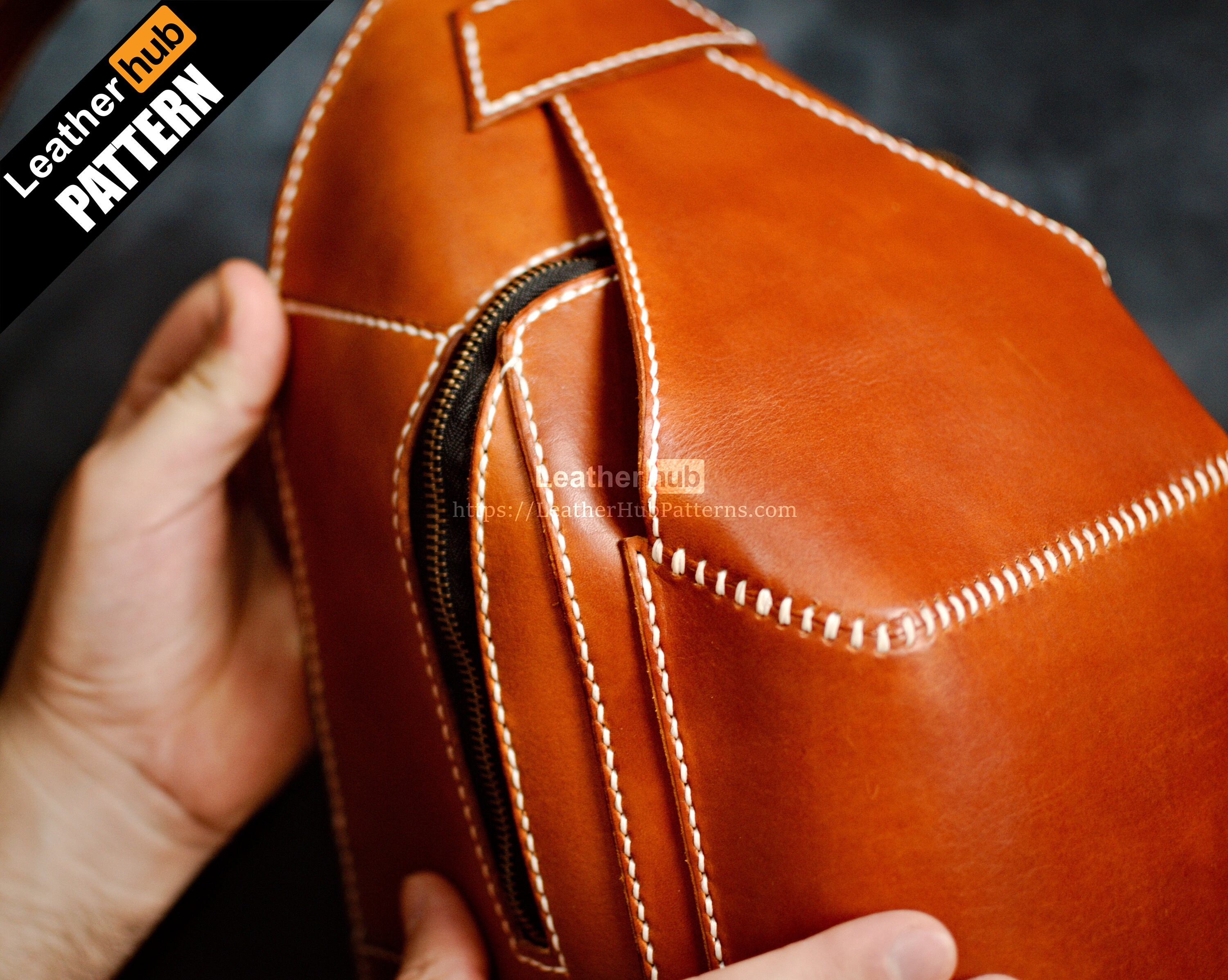 Sling bag leather pattern PDF by Leatherhub