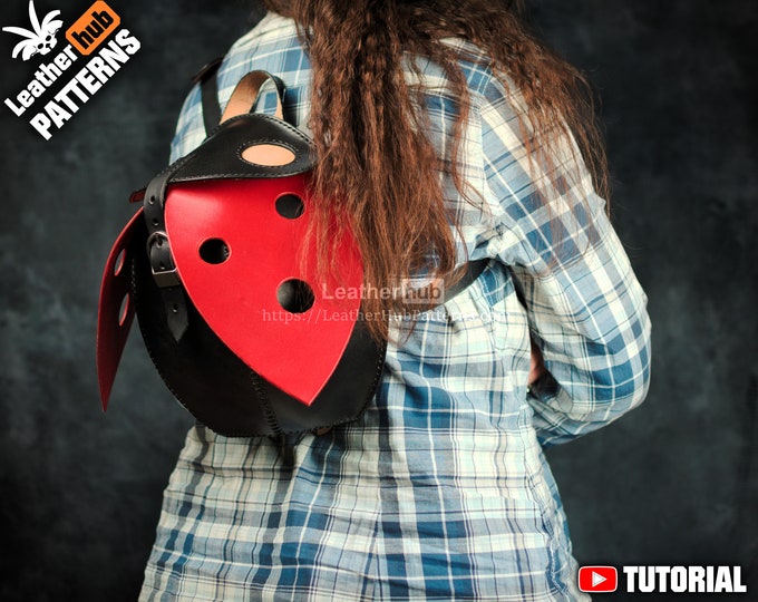 Leather backpack pattern PDF - The Ladybug - by Leatherhub