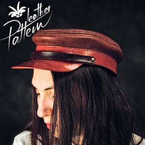 Leather vintage cap pattern PDF -  by LeatherHubPatterns