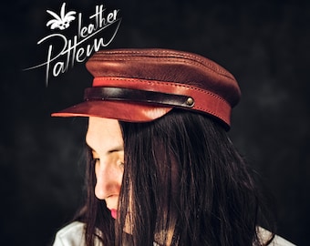 Leather vintage cap pattern PDF -  by LeatherHubPatterns