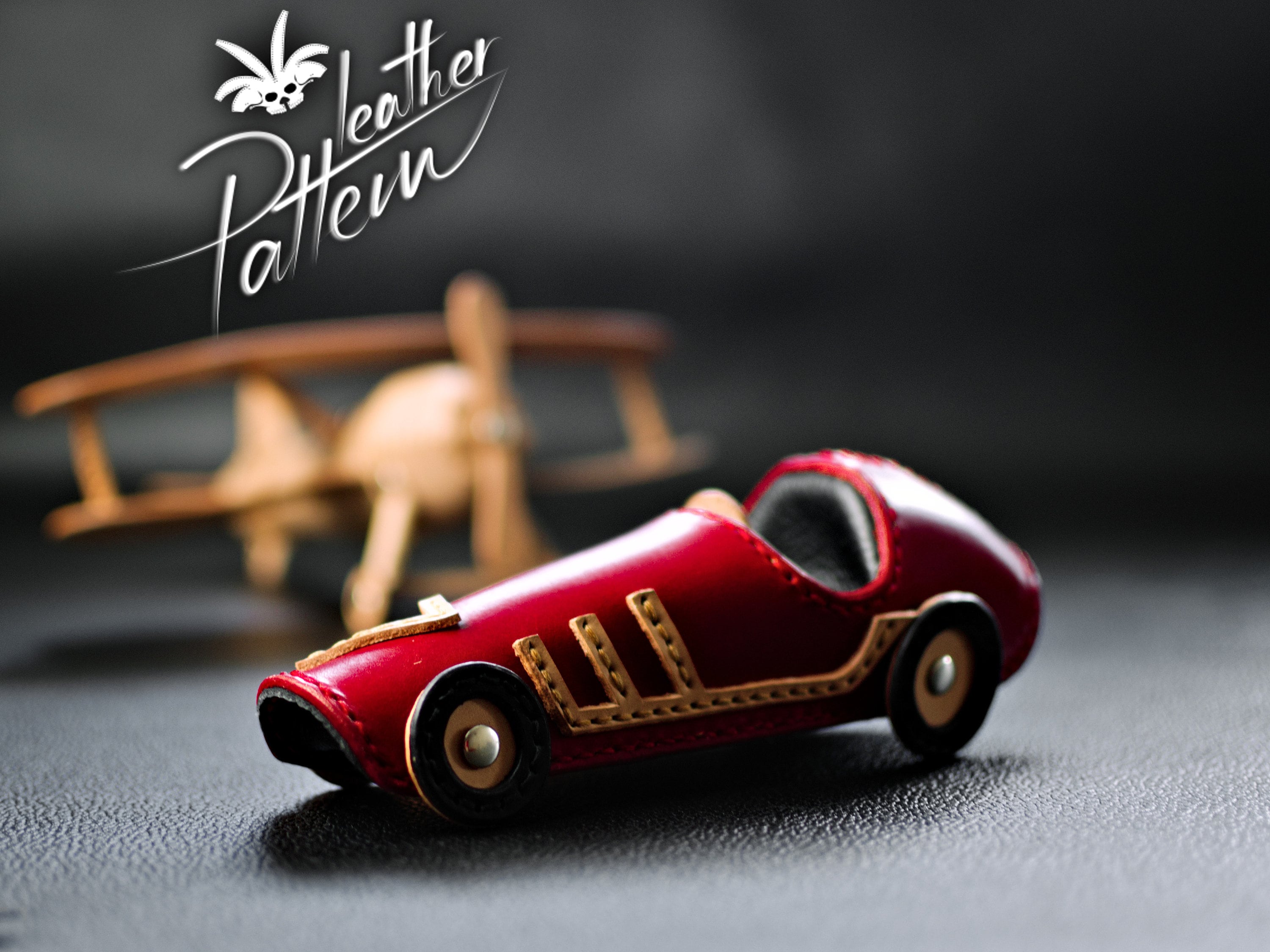 Leather pattern PDF Toy racing car by LeatherHubPattern