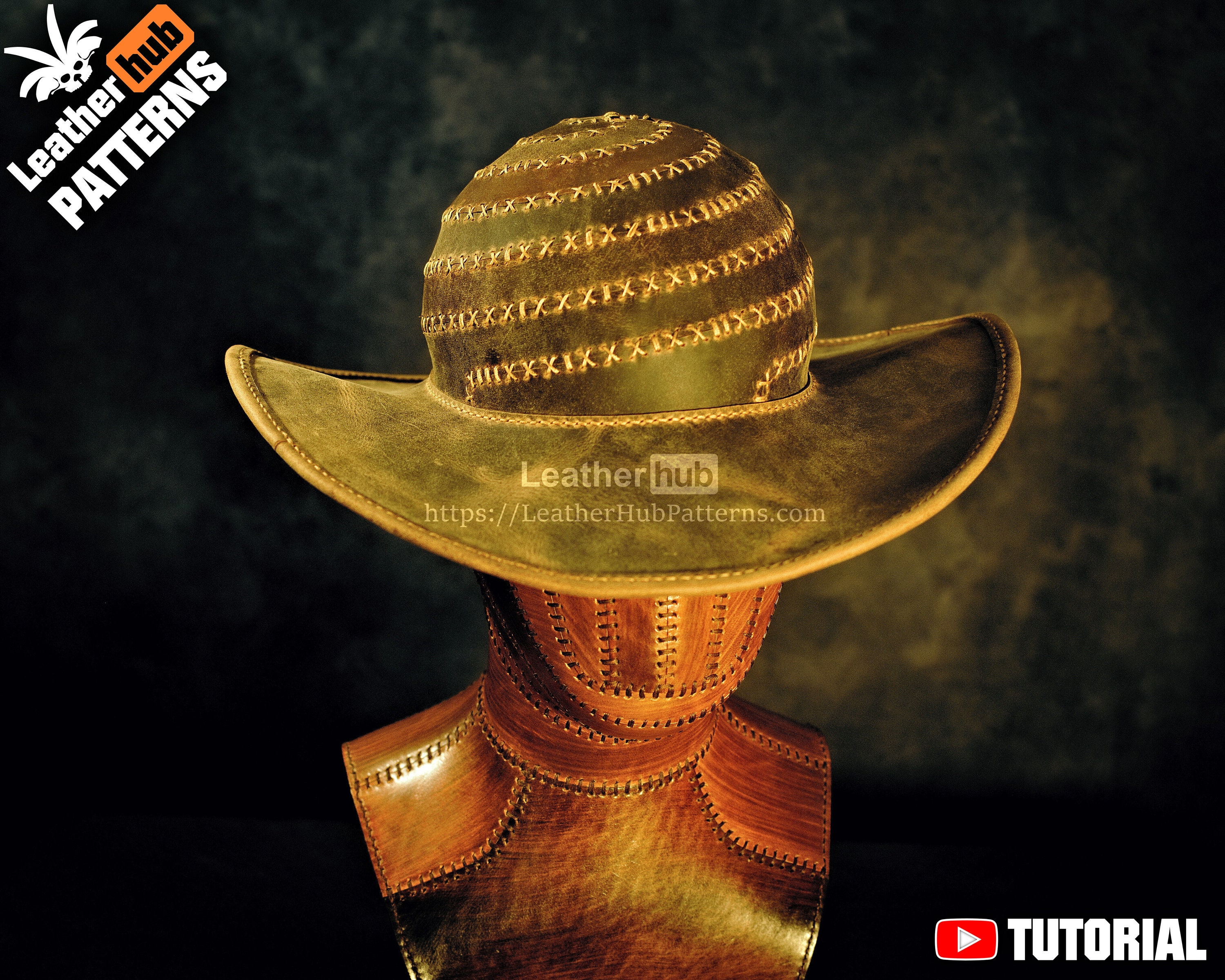 Leather hat pattern PDF - by Leatherhub