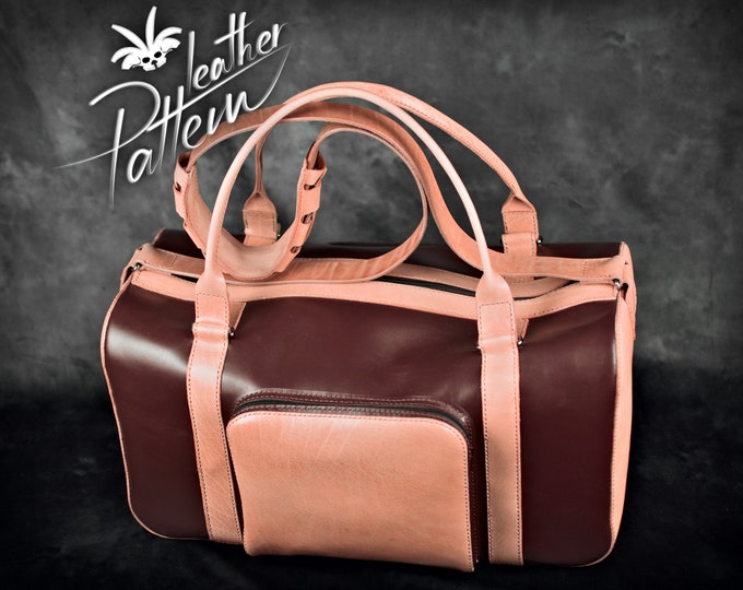Leather bag pattern PDF - The Duffle - by LeatherHubPatterns