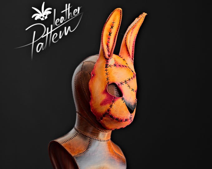 Bunny mask leather pattern PDF - The Feaster bunny - by LeatherHubPatterns