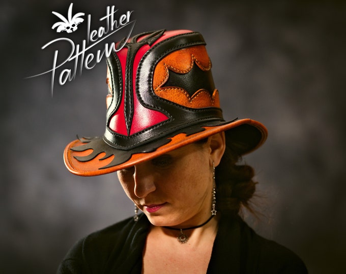 Leather hat pattern PDF - The vampire lord hat - by LeatherHubPatterns