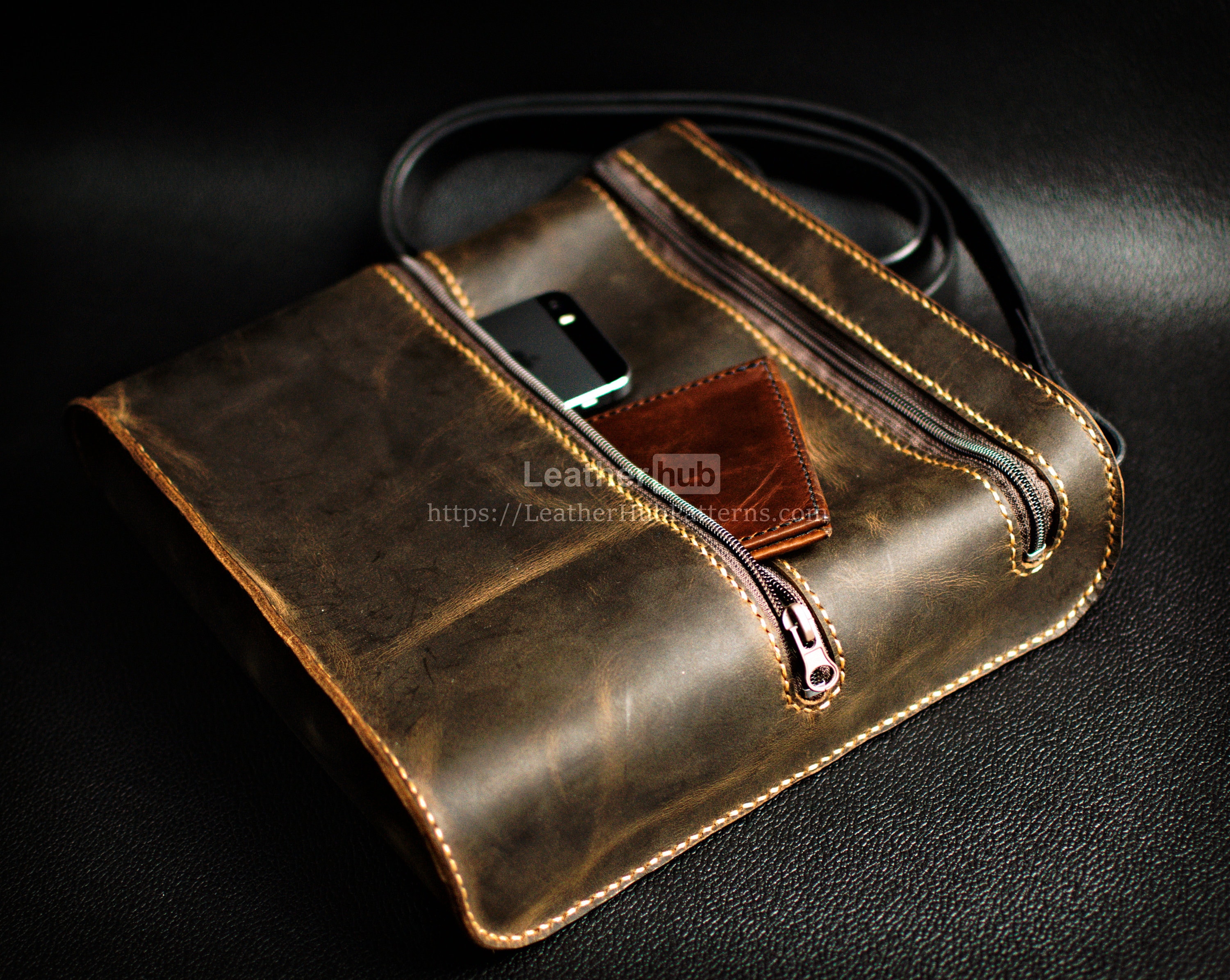 Leather bag pattern PDF PDF template for leather craft Leather man