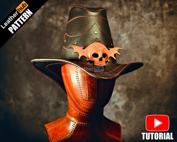 Witch Hunter Skull Hat Leather Pattern 