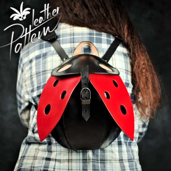 Leather backpack pattern PDF - The Ladybug - by LeatherHubPatterns