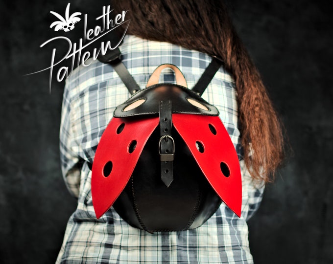 Leather backpack pattern PDF - The Ladybug - by LeatherHubPatterns