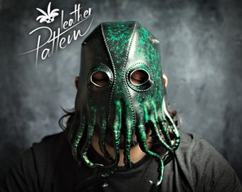 Scary mask leather pattern PDF - Cthulhu - by LeatherHubPatterns