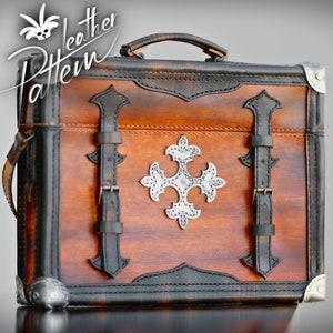 Patrón de maletín de cuero en PDF - Baúl de Lavey - por LeatherHubPatterns