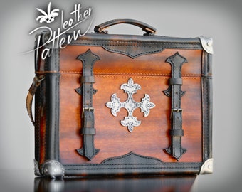 Briefcase leather pattern PDF - Lavey's trunk - by LeatherHubPatterns