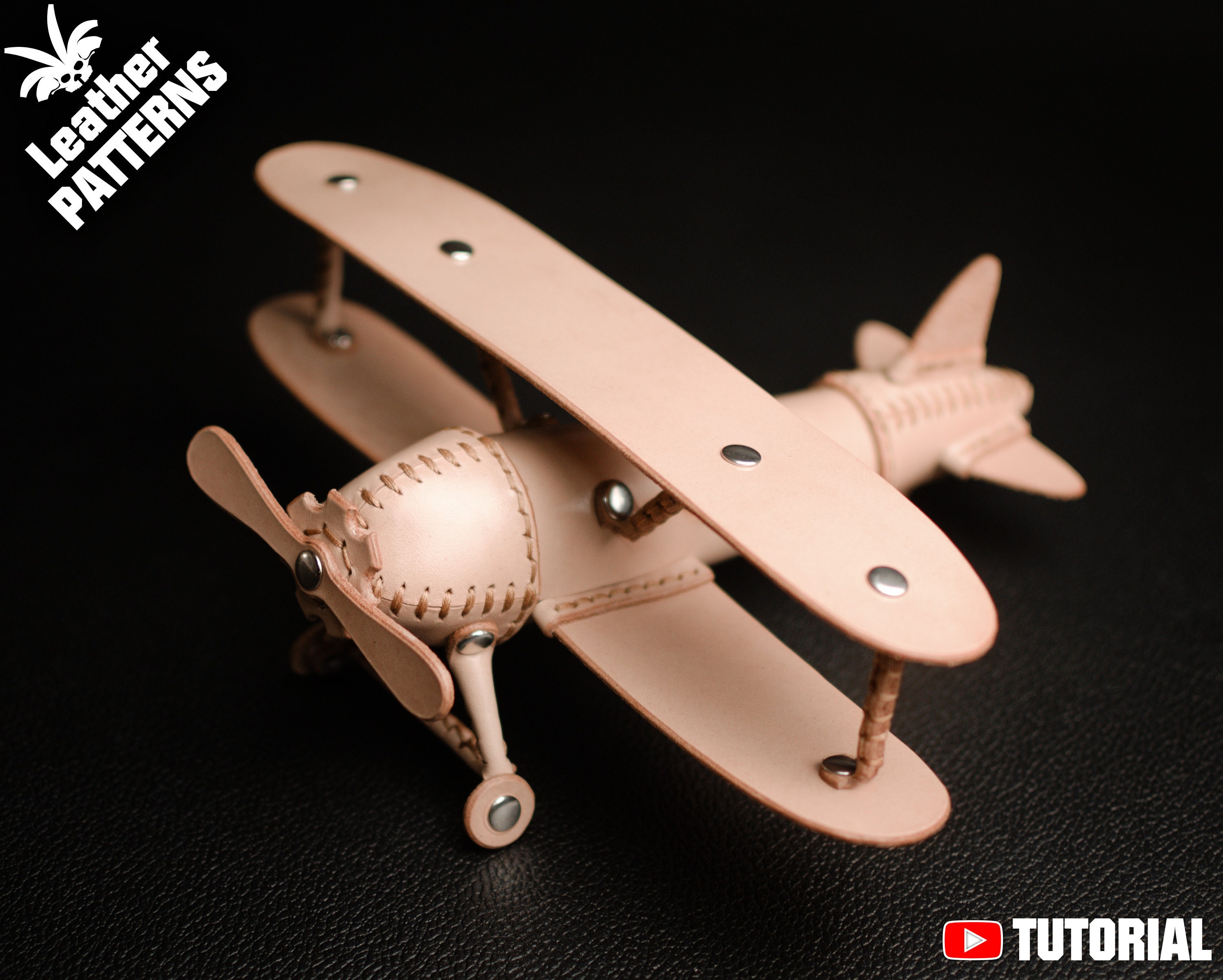 Toy plane leather pattern PDF by LeatherHubPatterns