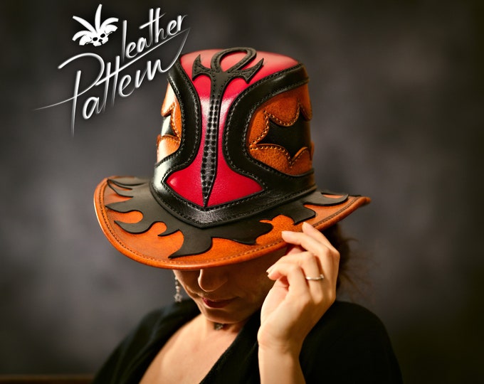 Leather hat pattern PDF - The vampire lord hat - by LeatherHubPatterns