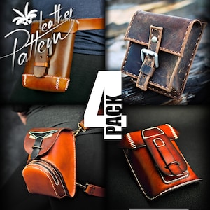 Hip bag leather patterns PDF - by LeatherHubPatterns