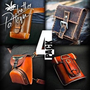 Hip bag leather patterns PDF - by LeatherHubPatterns