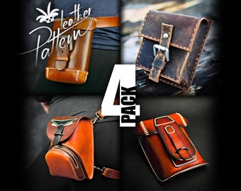 Hip bag leather patterns PDF - by LeatherHubPatterns