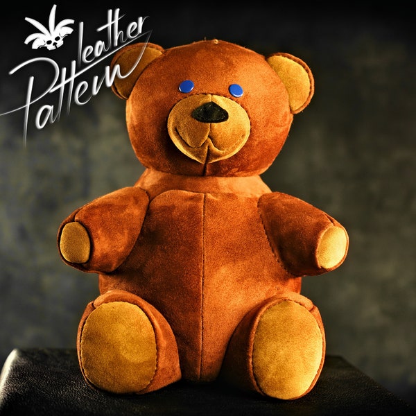 Teddy bear leather pattern PDF - by LeatherHubPatterns