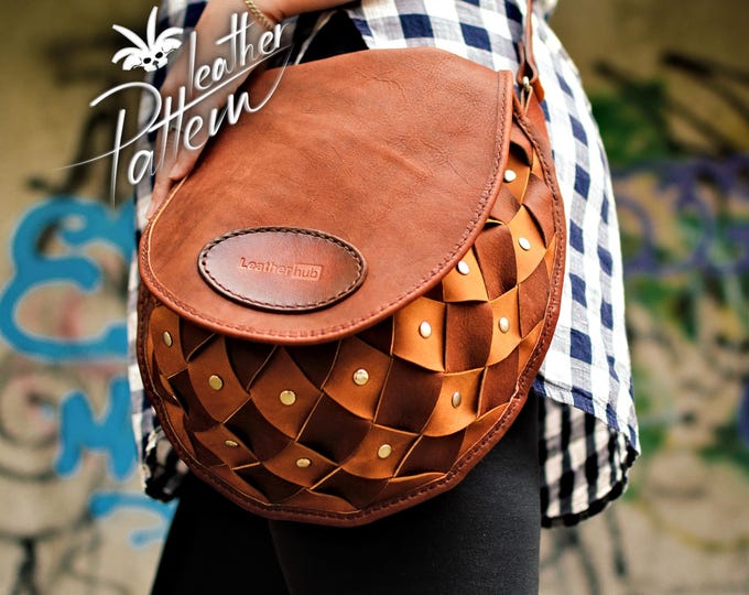 Leather purse pattern PDF - The Arlekina - by LeatherHubPatterns