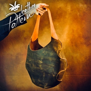 Tote bag leather pattern PDF - The Mandolina - by LeatherHubPatterns