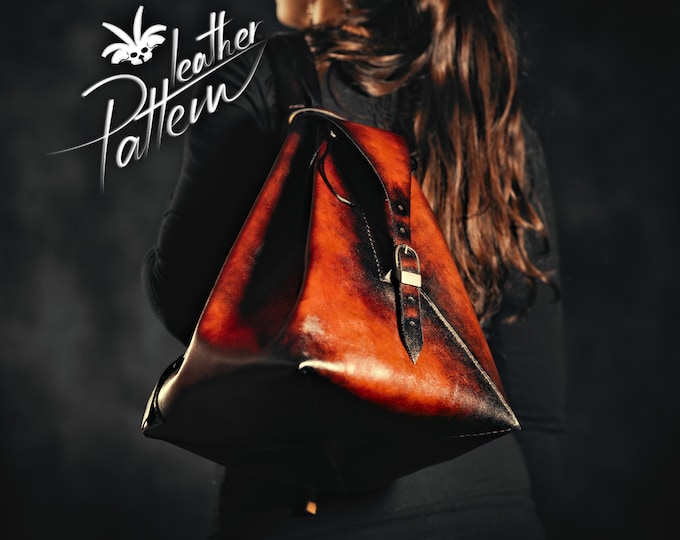 Leather backpack pattern PDF - The Prism - by LeatherHubPatterns