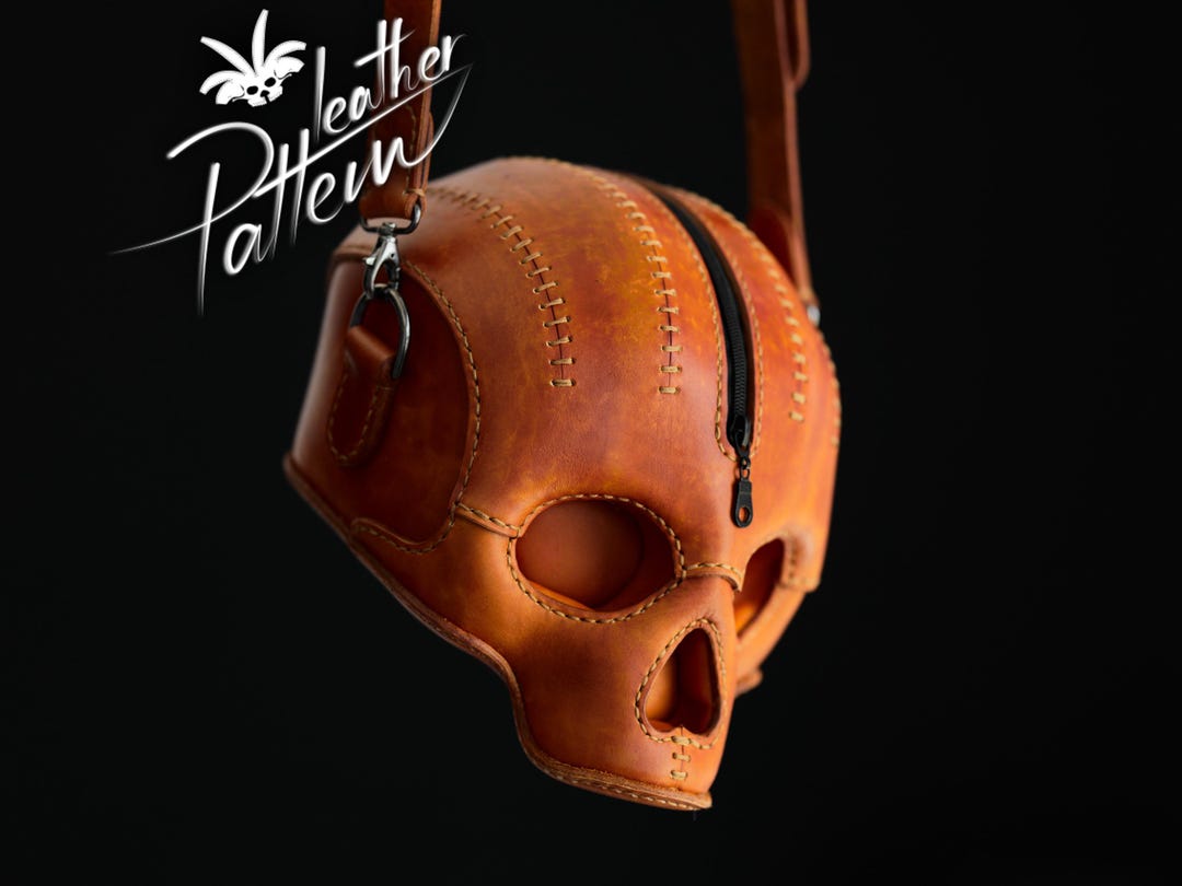 Skull bag leather pattern PDF - The Skelletote - by LeatherHubPatterns