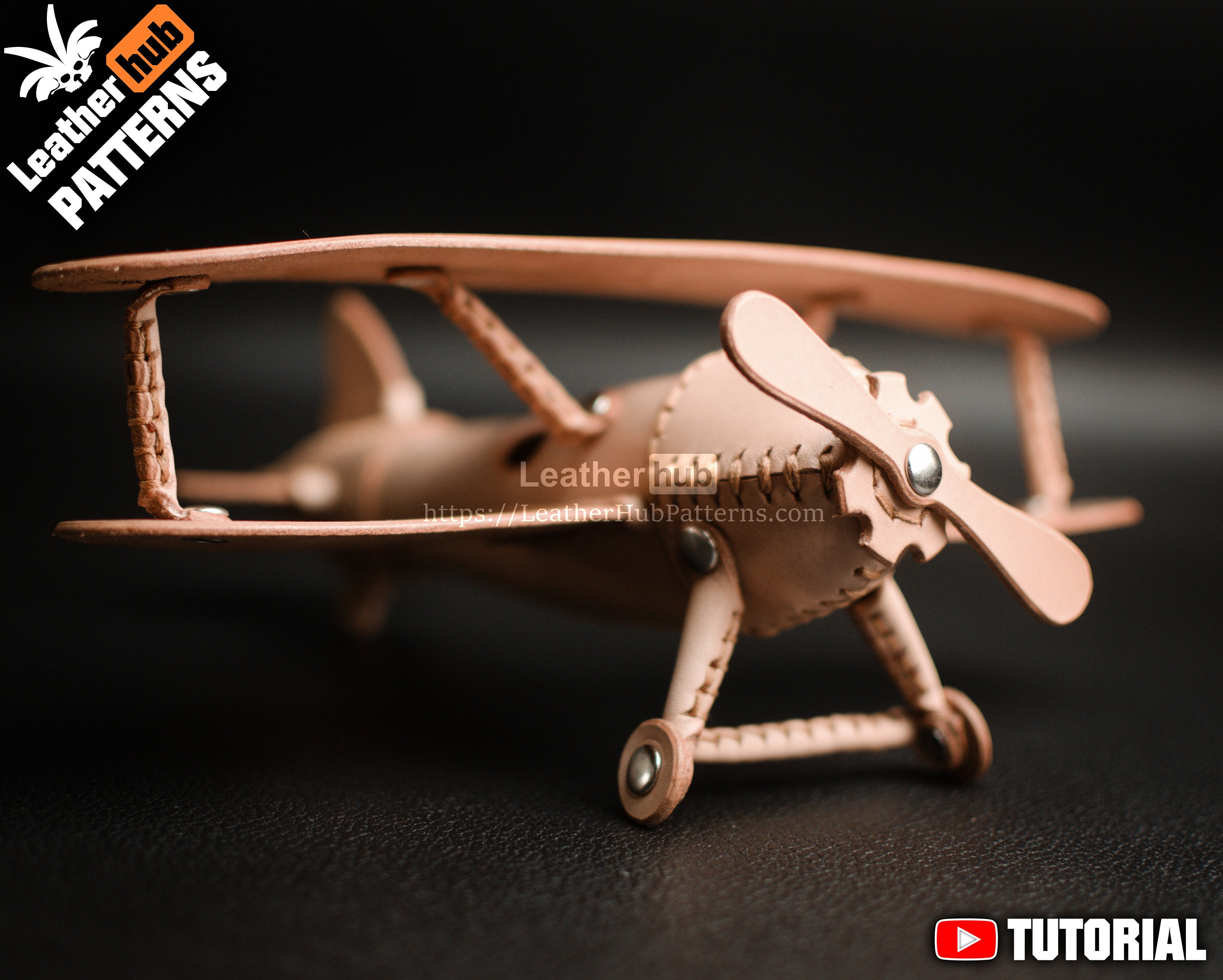 Toy plane leather pattern PDF by Leatherhub