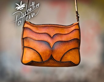Leather purse pattern PDF - The Woodstock bag - by LeatherHubPatterns
