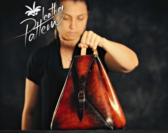 Leather backpack pattern PDF - The Prism - by LeatherHubPatterns