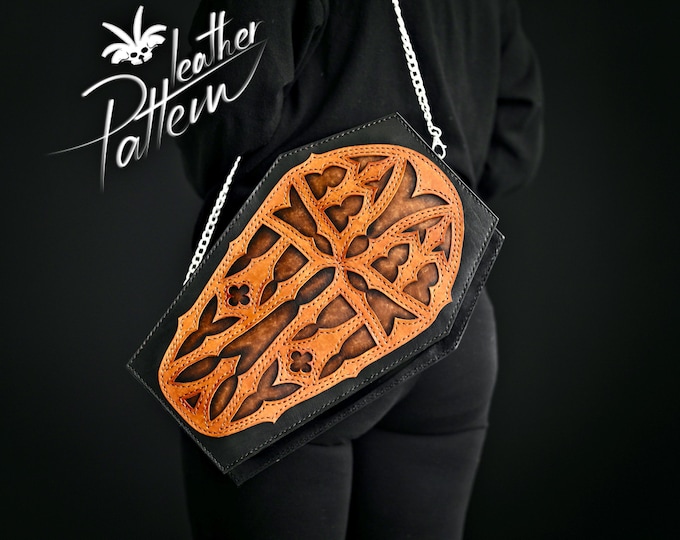 Coffin gothic purse leather pattern PDF - by LeatherHubPatterns