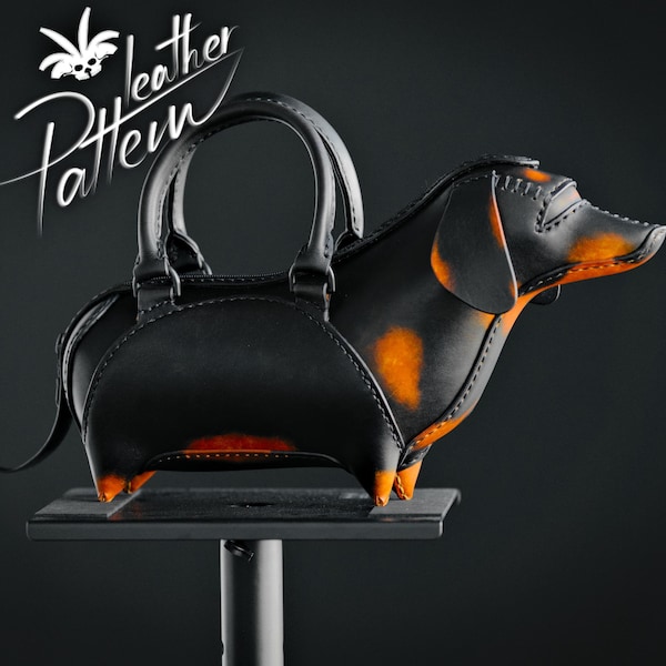 Sausage Dog Purse PDF Pattern - Leather Dachshund Bag
