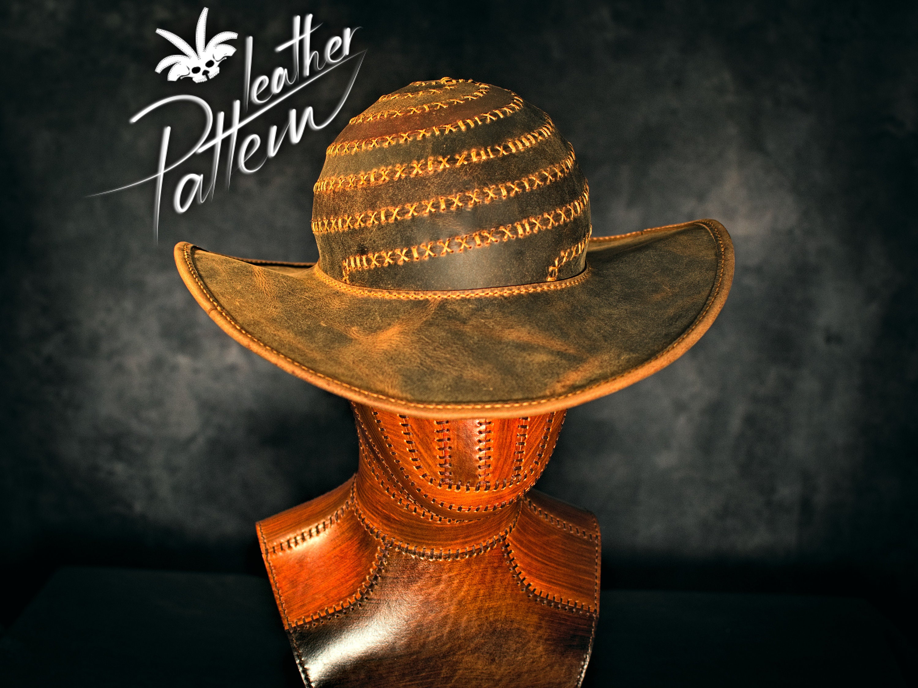 Leather hat pattern PDF The prelate hat by LeatherHubPatterns