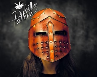 Mittelalterlicher Ritter Helm Leder Schnittmuster PDF - von LeatherHubPatterns